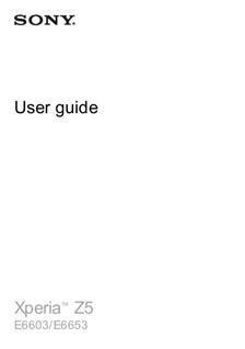 Sony Xperia Z5 manual. Tablet Instructions.